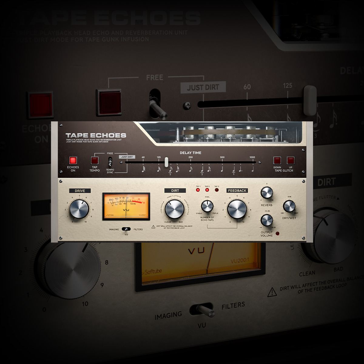 Softube Tape Echoes サチュレーション込みで音作り