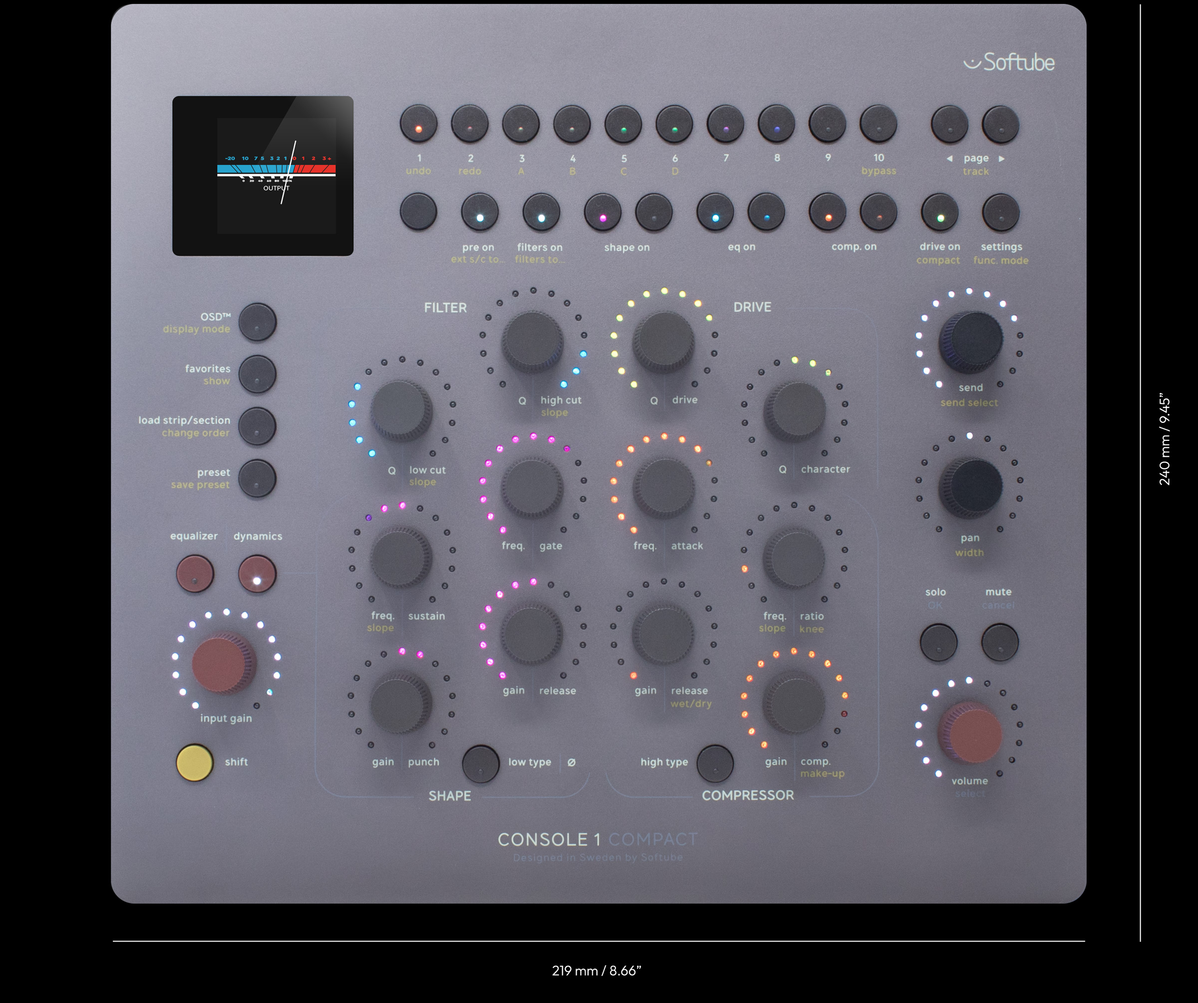 Console 1 Compact dimensions